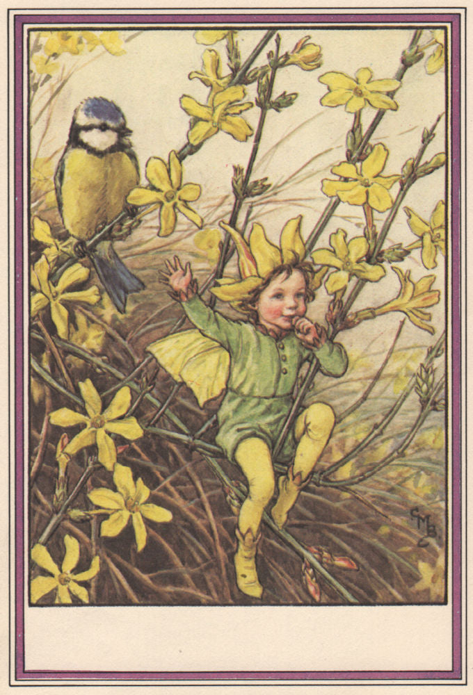 Winter Jasmine Fairy by Cicely Mary Barker. Winter Flower Fairies 1985 print
